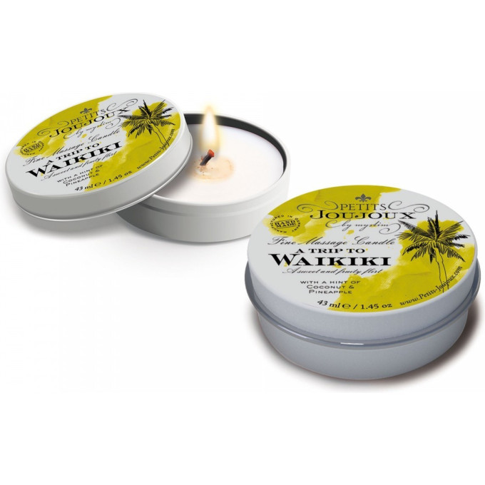 Массажная свеча MYSTIM Petits Joujoux Waikiki Beach, пина-колада, 33 г 46763
